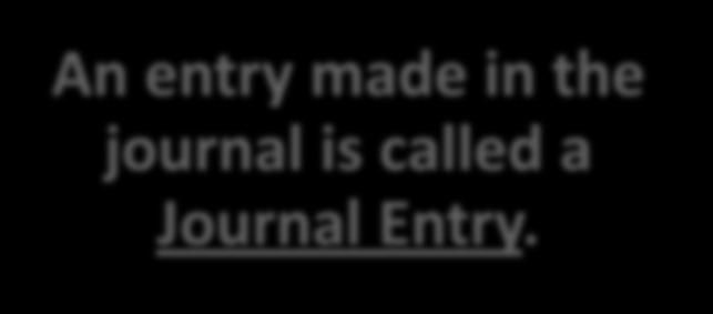 journal is called Journalizing.