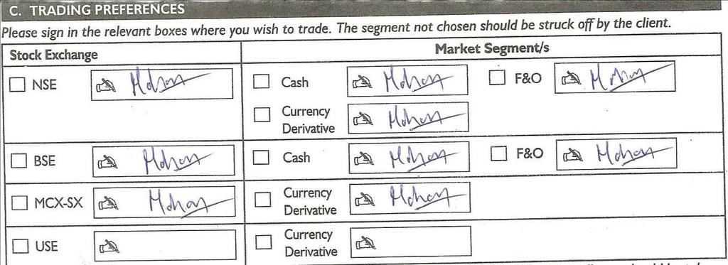 ADDITIONAL DETAILS FOR TRADING ACCOUNT PAGE 7 Trading Preferences If a Client is interested