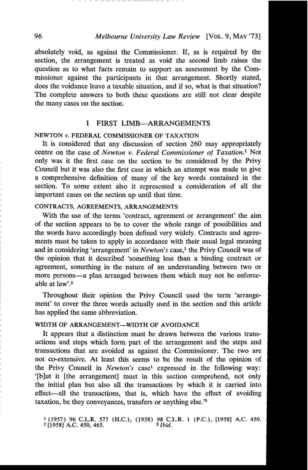 96 Melbourne University Law Review [VOL. 9, MAY '731 absolutely void, as against the Commissioner.