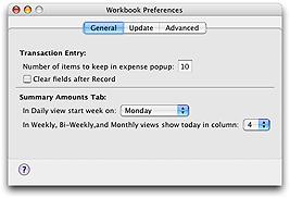 Preferences To set your preferences use Budget Workbook > Preferences.