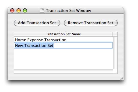 Transaction Sets Every transaction is part of one and only one transaction set. Initially, there is an implicit transaction set that all transactions belong to.