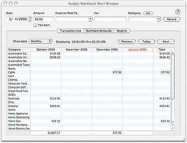 Transaction Summary Information The bottom section of the main window is used to display information about your transactions. To view summary information click the Summary Amounts tab.