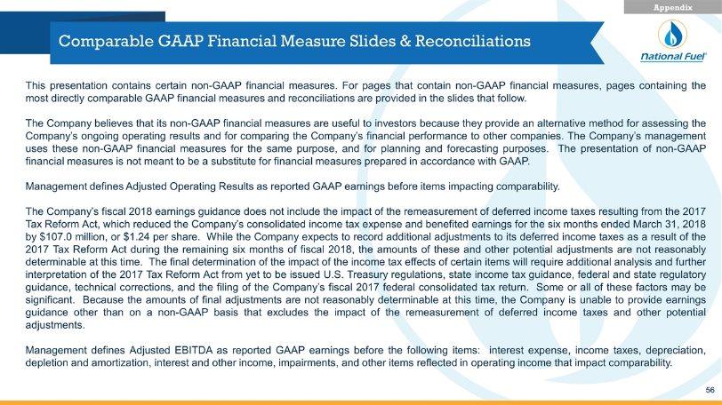 Comparable excludes the GAAP impact Financial of the remeasurement Measure Slides of deferred & Reconciliations income taxes This and presentation other potential contains adjustments.