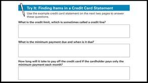 SECTION 2: Managing Your Credit Card Transactions or Account Activity, including: Transactions made with the card Finance Charges: Interest, service charges, and transaction fees for the account