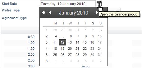 To select a start date, do one of the following: Click the calendar icon to select the Start Date from the pop-up calendar.