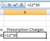The formula will also be placed in the formula bar at the top of the worksheet.