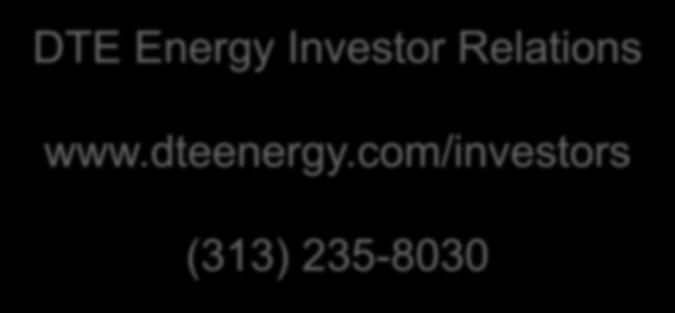 Contact us DTE Energy Investor Relations