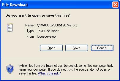 As shown below, a File Download popup will open: Click Open to view the file.