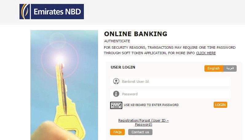 address 3- Visit Emirates NBD Online Banking page and select Registration 4- Enter the authentication code, reference