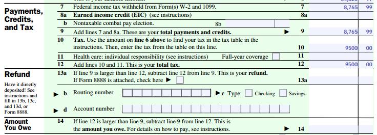 How do I reconcile my income taxes? Step 4: Reconcile 2.2.7.G1 Is line 9 larger than line 12?