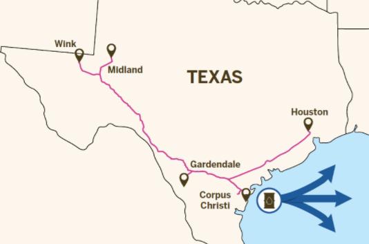 South Texas Gateway (BPL) The South Texas Gateway is a planned 400 kb/d (expandable to 600 kb/d based on shipper interest) pipe that would move crude from the Permian and Gardendale, TX to the Corpus