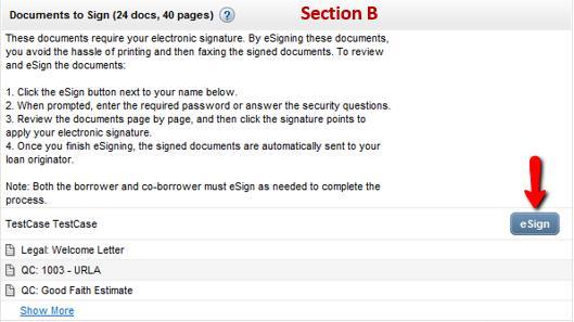 7. Documents to Sign Click esign to begin the esigning process 8.