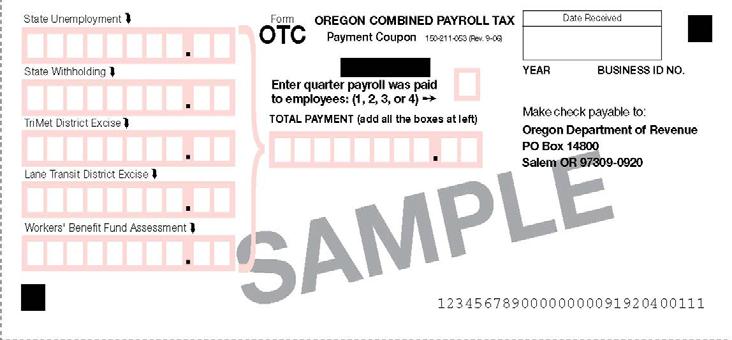 Oregon state withholding taxes reported to DOR with all Oregon W-2s and 1099s issued to your employees.