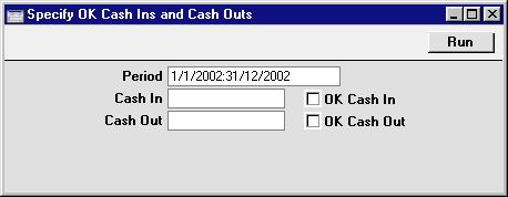Hansa Financials and HansaWorld OK Cash Ins and Cash Outs This command allows you to approve several cash transactions with one command.