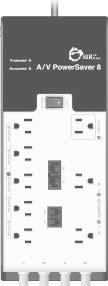 Layout Power Cord Resettable Circuit Breaker Surge Protection LED Grounding LED Auto /Manual Switch Master Outlet (1) with LED Power Save Outlets (5) with LED Network (RJ45) Jacks Always On Outlets