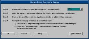 Create Index Surrogate Group dialog box 5.