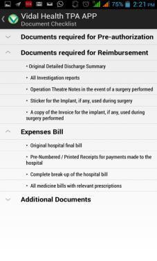 Vidal Health Vire Document Checklist for
