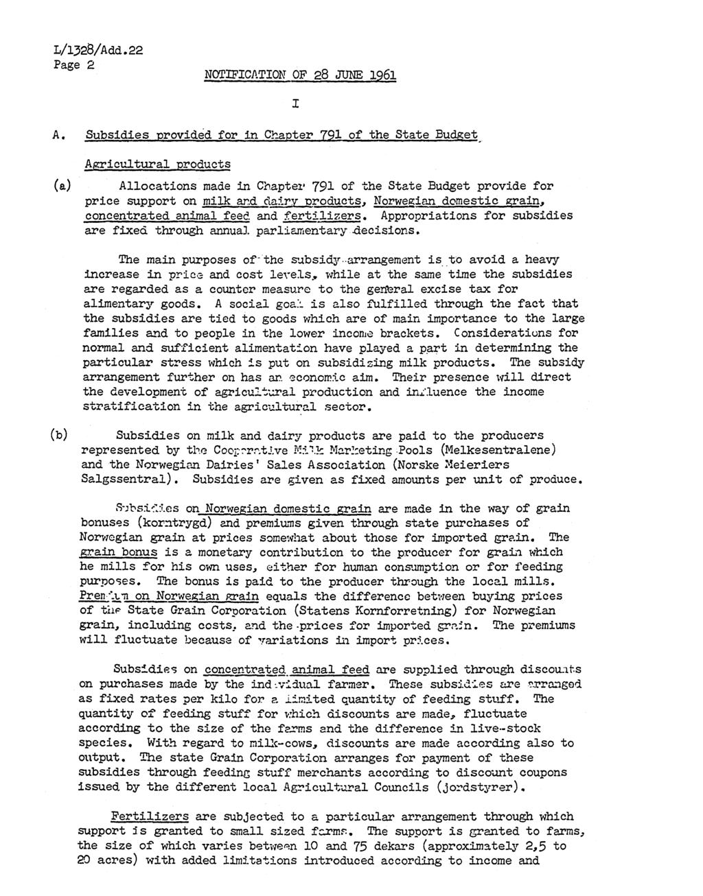Page 2 NOTIFICATION OF 28 JUNE 1961 A.