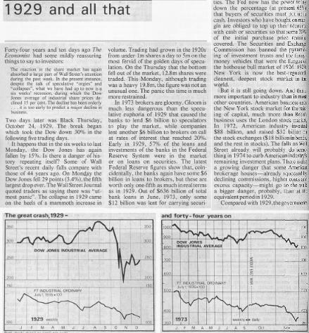 Case Study FT a Economist The Economist zaujal analytickejší prístup Posúdil vplyv krízy z roku 1973 na akciový trh tým, že ho