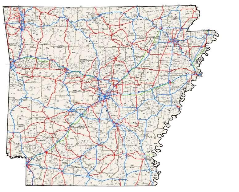 Arkansas Primary Highway Network Critical Service Routes 423 miles Carries 2% of All Traffic Accounts for