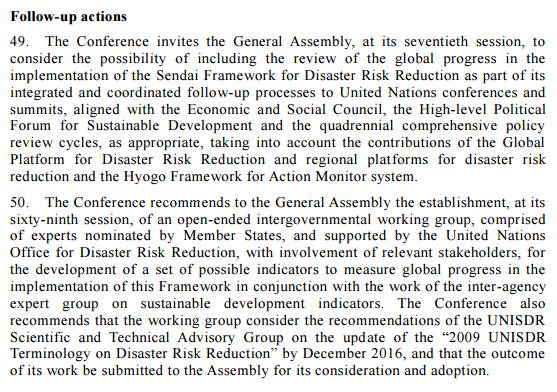 Sendai Framework for Disaster Risk