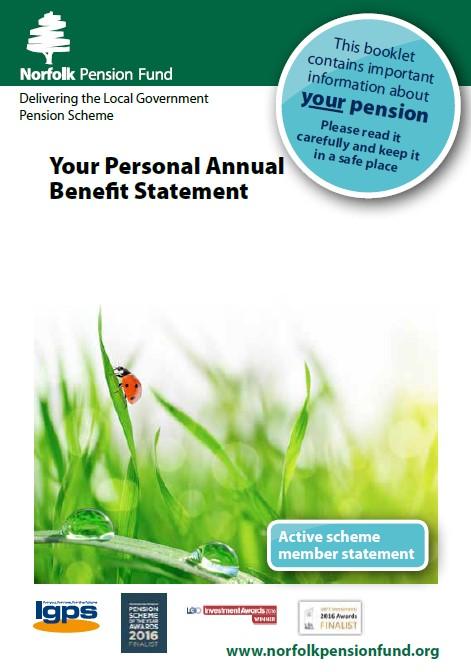 Page 5 Annual Benefit Statement The Annual Benefit Statement we send to scheme members gives them an estimated forecast of their pension at retirement age, based on the data you have given us and we