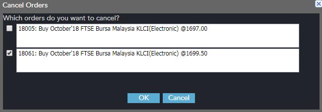 Use left click to perform Buy, right click to perform Sell, The Place Order window will