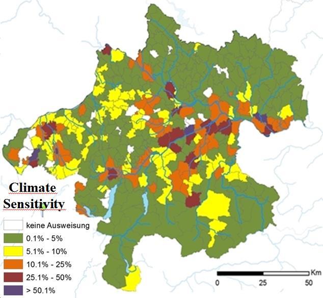 Climate change driven flood risk Assess recent damage potential Consider regional development plans and demographic changes Sensitivity of changes of inundated (residential) areas with