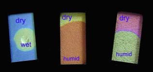Smart pigments for humidity indication - SHIs SHIs can change color from blue to green from green via
