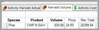 If the infrmatin (vlumes, species, prducts, prices) need t be updated since the budgets were laded, yu can edit each line item and select the save icn under the Activity Harvest page.