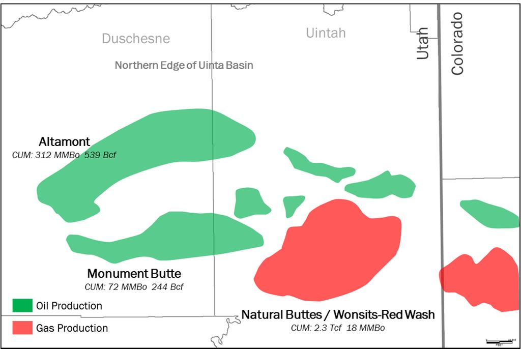 Uinta Basin Regional Comparison Three Rivers Altamont Monument Butte Natural Buttes Operator UPL BBG NFX QEP Target Interval Lower Green River Wasatch/L.