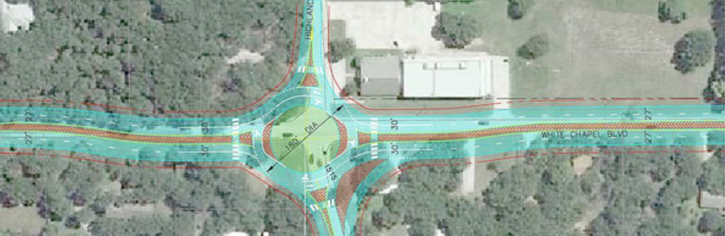 ultimate pavement section of a 4 lane divided highway with a median. The median will include landscaping and irrigation.