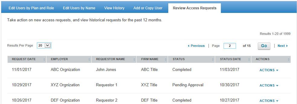 You can view, accept, modify or reject their requests. Use the Quick Start button OR Review Access Requests tab.