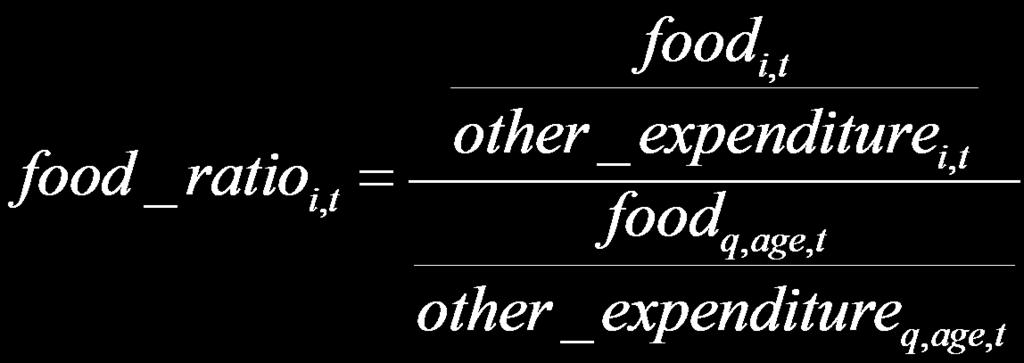 Preference for a Necessity We regard food expenditure as a proxy of an expenditure on a necessity.