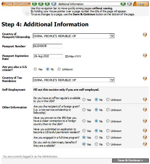 Appendix I: FNIS Data Entry Instructions Step 4 Country of Passport/Citizenship: select the country that issues your passport. Passport Number: enter your passport number.