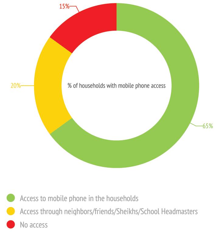 Mobile Phone Access In light of possible heightened monitoring access constraints and potential remote monitoring through live calls, interviewed households were asked if they had access to mobile