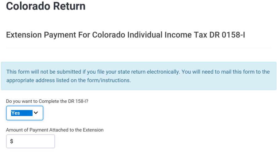 Filing an extension From the state main menu, select Miscellaneous Forms Select Yes Enter the amount to be paid with