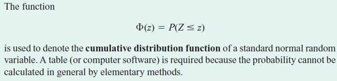 3 5.1 Normal Distribution Standard Normal Random Variable Table 1 provides cumulative probabilities