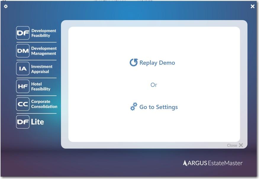 Starting the Application 3. At the end of the demonstration, it will prompt you to replay the demo or set the Regional Settings (used for DF/DM/HF/IA files). 2.