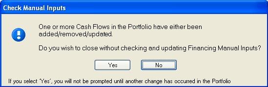 The user can ignore this warning, and it will not reappear until another change is made to a Portfolio.