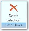 Working with Cash Flows Delete Cash Flows (Multiple) To delete more than one Cash Flow at a time from the Enterprise Database permanently: Select the Cash Flows using the check-boxes.