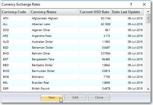 Currencies and Exchange Rates 4. Click [OK] to save the settings. 9.