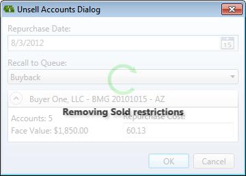 Beam will remove the Sold Restriction from the account: and automatically move the account into the Queue you