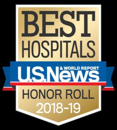 AWARDS & RECOGNITION T he Clinic was ranked as the second best hospital in the United States by U.S. News and World Report in its 2018-2019 edition of America s Best Hospitals.