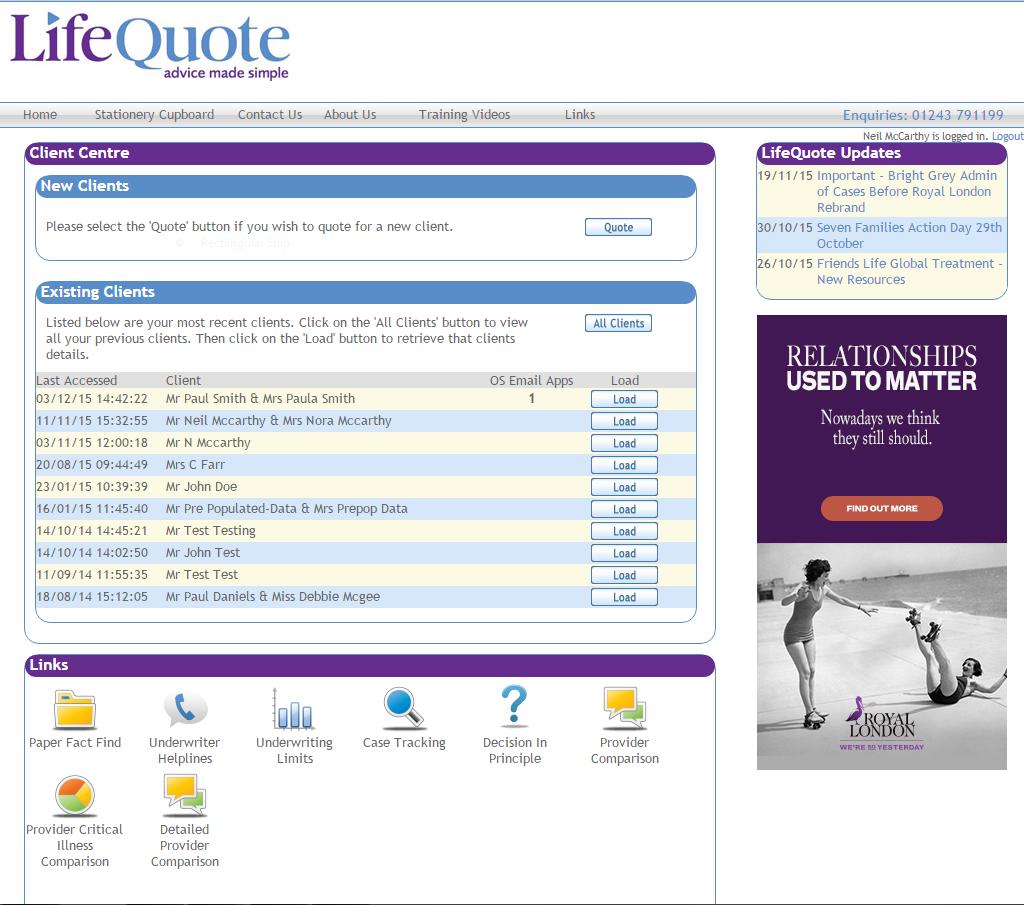Welcome to LifeQuote How to get the most from LifeQuote This is a guide to the core activities provided by LifeQuote.