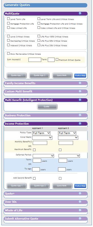 Protection quotation tool this allows you to develop a Protection solution that has taken into account of all contributing factors, such as household expenditure, dependants,