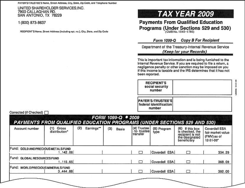 Form 1099-Q Taxable Distributions IRS Publication 970 (Tax Benefits for Education) provides information to recipients for calculating and reporting the taxable portion of a withdrawal reported on