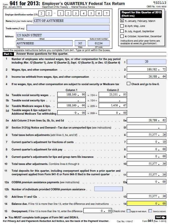 Sample: (Page 1) When the PDF form generates, review the report information and totals: The fields that