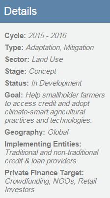 Key features If farmers adhere to the climate-smart loan terms of their loan agreements, they could access progressively