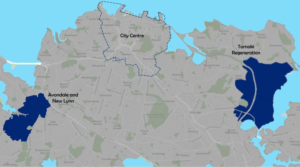 Areas on the Isthmus City Centre and City Fringe Significant capacity for development 10-year budget includes: o Downtown Ferry Basin redevelopment o City Centre Bus improvements o Wynyard Quarter